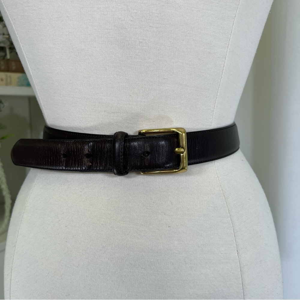 Coach Chocolate Brown Leather Belt Size 44